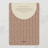 抽象的な幾何学的なストライプのジェンダーニュートラルブラウン 招待状 (裏面)