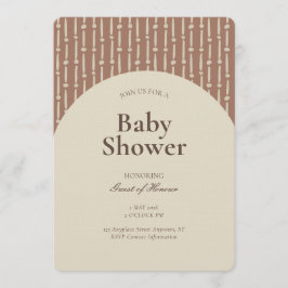 抽象的な幾何学的なストライプのジェンダーニュートラルブラウン 招待状
