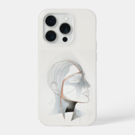 抽象的な幾何学的なプロフィールラインアート iPhone 15 PROケース
