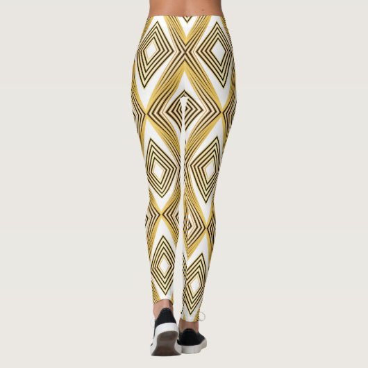 抽象的な幾何学的な背景のアートデコ レギンス (裏面)