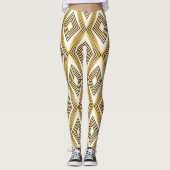 抽象的な幾何学的な背景のアートデコ レギンス (正面)