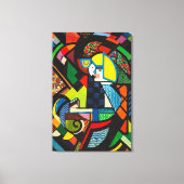 抽象的な幾何学的な色彩豊かなモダニスト絵画 キャンバスプリント (正面)