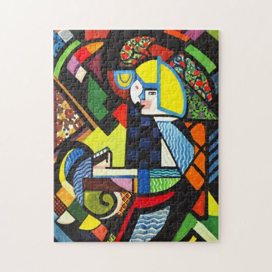 抽象的な幾何学的な色彩豊かなモダニスト絵画 ジグソーパズル (縦)