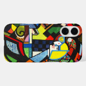 抽象的な幾何学的な色彩豊かなモダニスト絵画 Case-Mate iPhoneケース (裏面 (横))