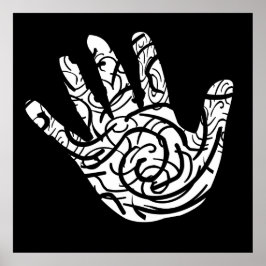 抽象的な幾何学的パームハンド ポスター