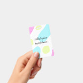 抽象的な幾何学的形状 パステルカラー 名前 フォトを追加 バッジ (Handheld)