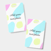 抽象的な幾何学的形状 パステルカラー 名前 フォトを追加 バッジ (Front & Back)