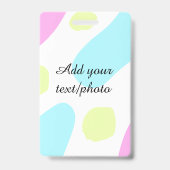 抽象的な幾何学的形状 パステルカラー 名前 フォトを追加 バッジ (Back)