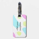 抽象的な幾何学的形状 パステルカラー 名前 フォトを追加 ラゲッジタグ (裏面縦)