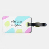 抽象的な幾何学的形状 パステルカラー 名前 フォトを追加 ラゲッジタグ (裏面横)