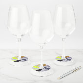 抽象的な幾何学的形状 8 ワイングラスタグ (セット)