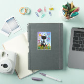 抽象的な庭の猫アート シール (iPadカバー)
