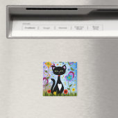 抽象的な庭の猫アート マグネット (インサイチュ (食洗機))