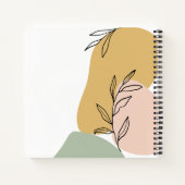 抽象的な形と植物の輪郭画 ノートブック (裏面)