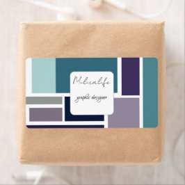 抽象的な形のソーシャルメディア用スクエアステッカー ラベル