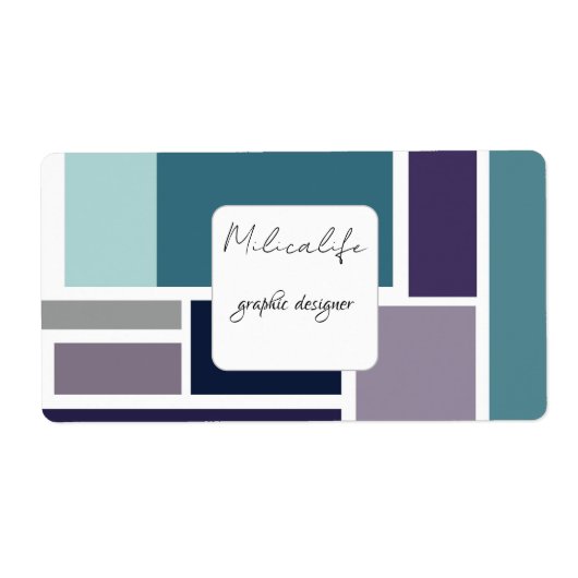 抽象的な形のソーシャルメディア用スクエアステッカー ラベル (正面)