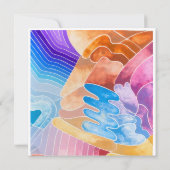 抽象的な形の水彩ポストカード (裏面)