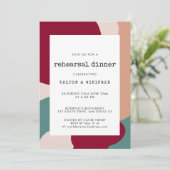 抽象的な形の現代的なリハーサルディナー 招待状 (スタンド正面)