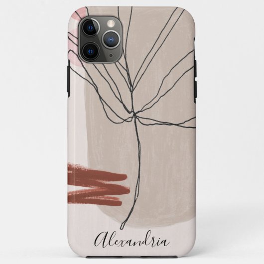 抽象的な形状と植物の葉 Case-Mate iPhoneケース (裏面)