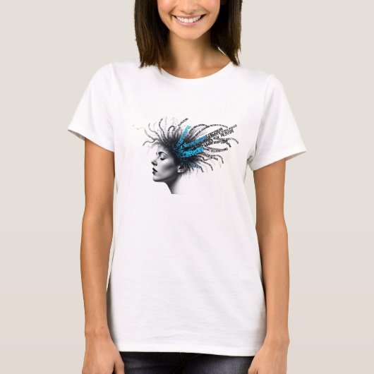 抽象的な思考の肖像画 女性用グラフィックTシャツ Tシャツ (正面)