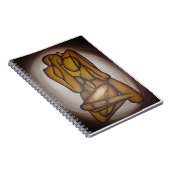 抽象的な恋人たち - 黄土色と茶色の現代アート ノートブック (右側)