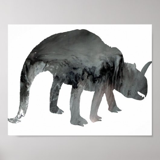 抽象的な恐竜のシルエット ポスター (正面)