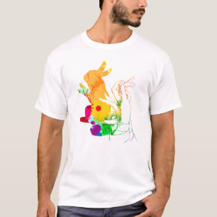 抽象的な手の影のパペットデザイン Tシャツ