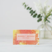 抽象的な手塗りの水彩画の背景。 2 名刺 (スタンド正面)