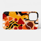 抽象的な手描きの幾何学模様 ブラシストローク iPhoneケース (裏面横)