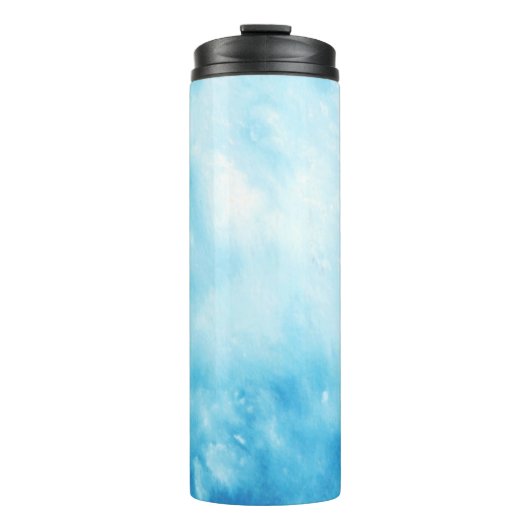 抽象的な手描きの水彩画の背景: 青い タンブラー (正面)