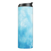 抽象的な手描きの水彩画の背景: 青い タンブラー (回転左)