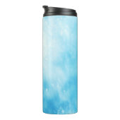 抽象的な手描きの水彩画の背景: 青い タンブラー (回転右)