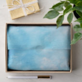 抽象的な手描きの水彩画の背景: 青い 薄葉紙 (ギフト)