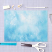 抽象的な手描きの水彩画の背景: 青い 薄葉紙 (クラフト)