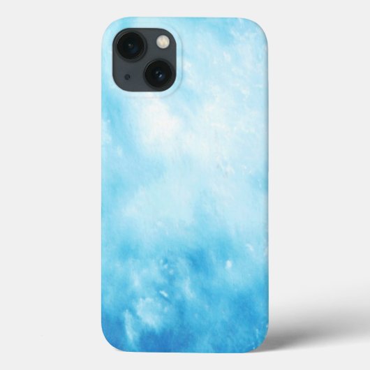 抽象的な手描きの水彩画の背景: 青い Case-Mate iPhoneケース (裏面)