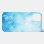 抽象的な手描きの水彩画の背景: 青い Case-Mate iPhoneケース (裏面 (横))