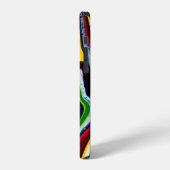 抽象的な手描きの背景、液体アクリル絵の具 iPhoneケース (左側面)
