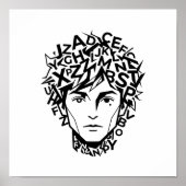 抽象的な文字アートの人間の顔のベクター様式のポスター ポスター (正面)