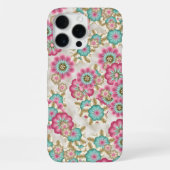 抽象的な日本風の花 アート柄 iPhoneケース (裏面)