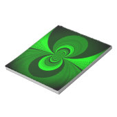 抽象的な明るい緑のグルーヴィーな万花鏡のパターン ノートパッド (回転)