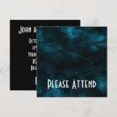 抽象的な星雲のテクスチャ - 青 招待状 (正面/裏面)