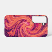抽象的な星雲の夕焼けオレンジSamsungケース Samsung Galaxyケース (裏面横)
