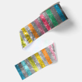 抽象的な星雲のMultiColorsのストライプなパターン グログランリボン (裏面)
