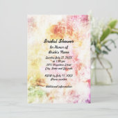 抽象的な春の色彩 ブライダルシャワー招待状 招待状 (スタンド正面)