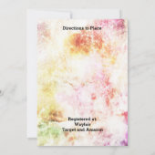 抽象的な春の色彩 ブライダルシャワー招待状 招待状 (裏面)