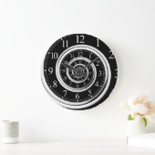 抽象的な時間の螺線形の無限柱時計 ラージ壁時計 (ホーム)