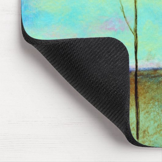 抽象的な景色の芸術の単独細い木の絵画 マウスパッド (コーナー)