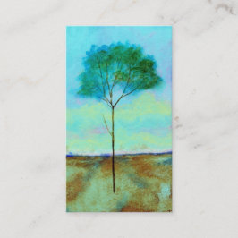 抽象的な景色の芸術の単独細い木の絵画 名刺