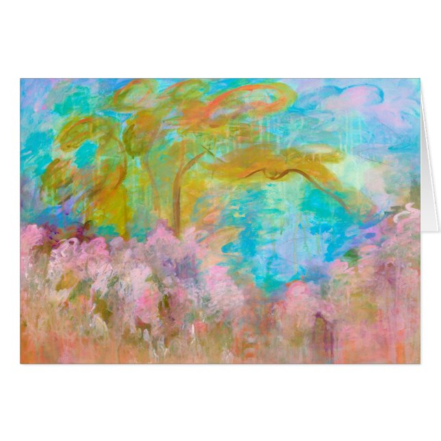 抽象的な景色の芸術の木のピンクの水の花 (正面横)