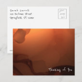 抽象的な暖かな光とテクスチャー1: "Thinking of You" ポストカード (正面/裏面)